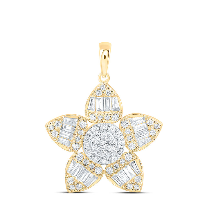 3/4CTW-NAT DIA ANA M FASHION FLOWER PENDANT Daisy Joyeria