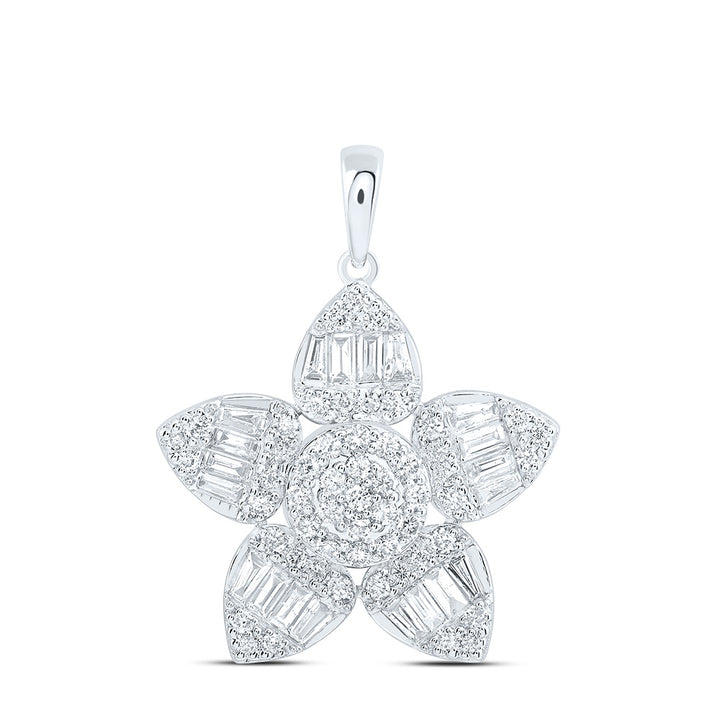 3/4CTW-NAT DIA ANA M FASHION FLOWER PENDANT Daisy Joyeria