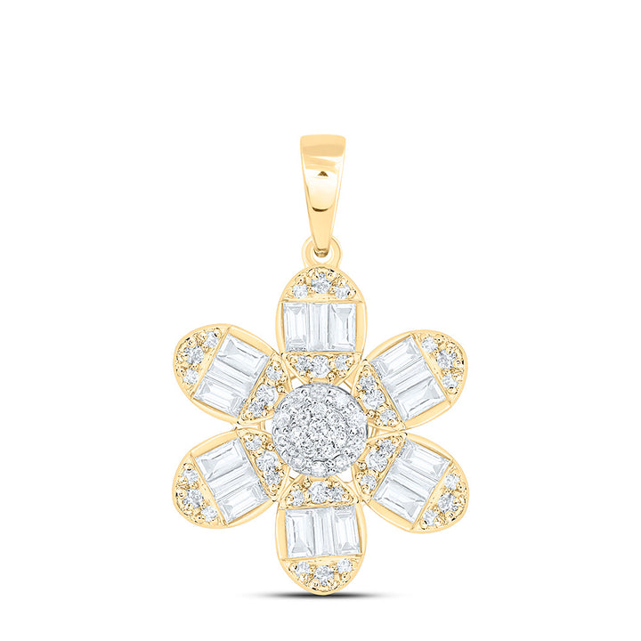 1/2CTW-NAT DIA ANA M FASHION FLOWER PENDANT Daisy Joyeria