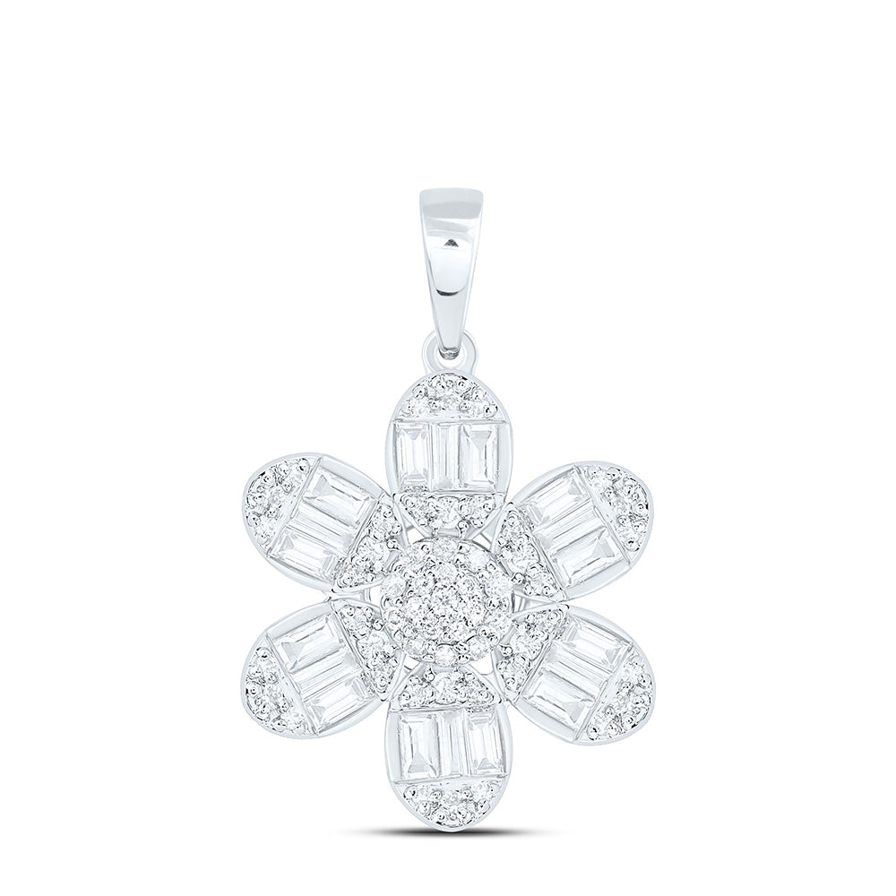 1/2CTW-NAT DIA ANA M FASHION FLOWER PENDANT Daisy Joyeria