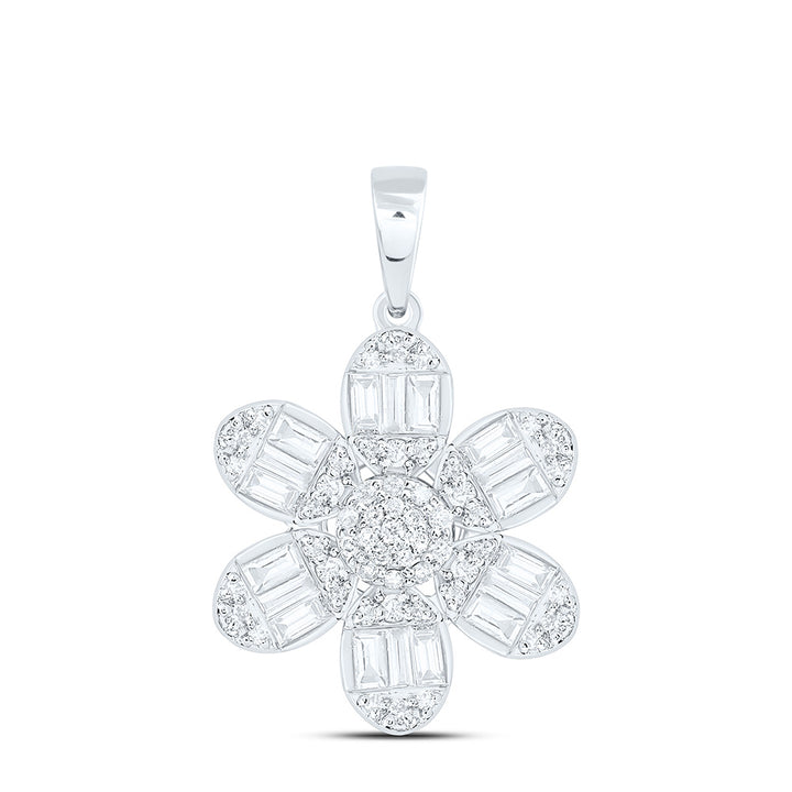 1/2CTW-NAT DIA ANA M FASHION FLOWER PENDANT Daisy Joyeria