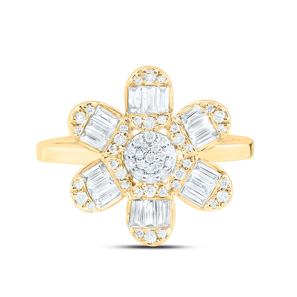 1/2CTW-NAT DIA ANA M FASHION FLOWER RING Daisy Joyeria