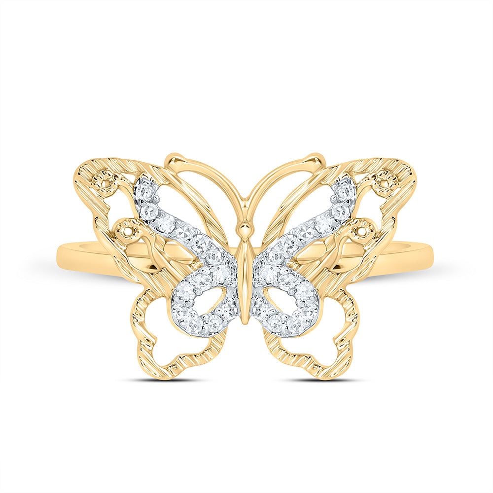 1/10CTW-NAT DIA NK GIFT BUTTERFLY RING Daisy Joyeria