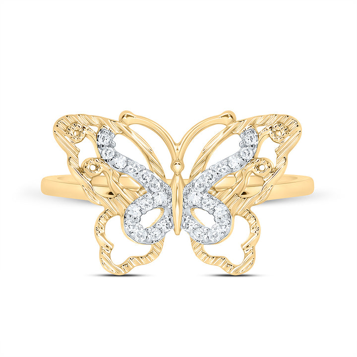 1/10CTW-NAT DIA NK GIFT BUTTERFLY RING Daisy Joyeria