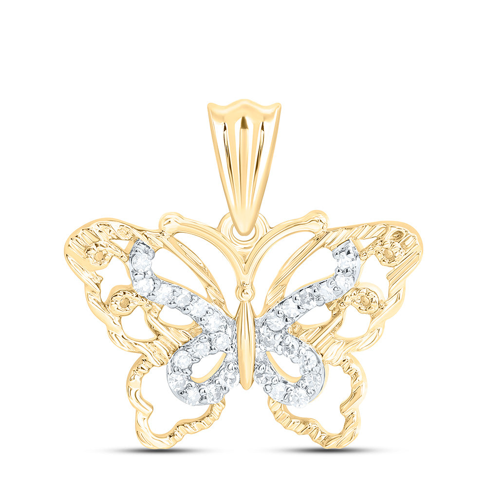 1/10CTW-NAT DIA NK GIFT BUTTERFLY PENDANT Daisy Joyeria
