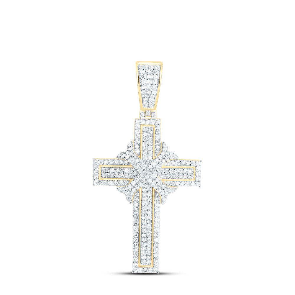 7/8CTW-NAT DIA NK CROSS MENS CHARM Daisy Joyeria