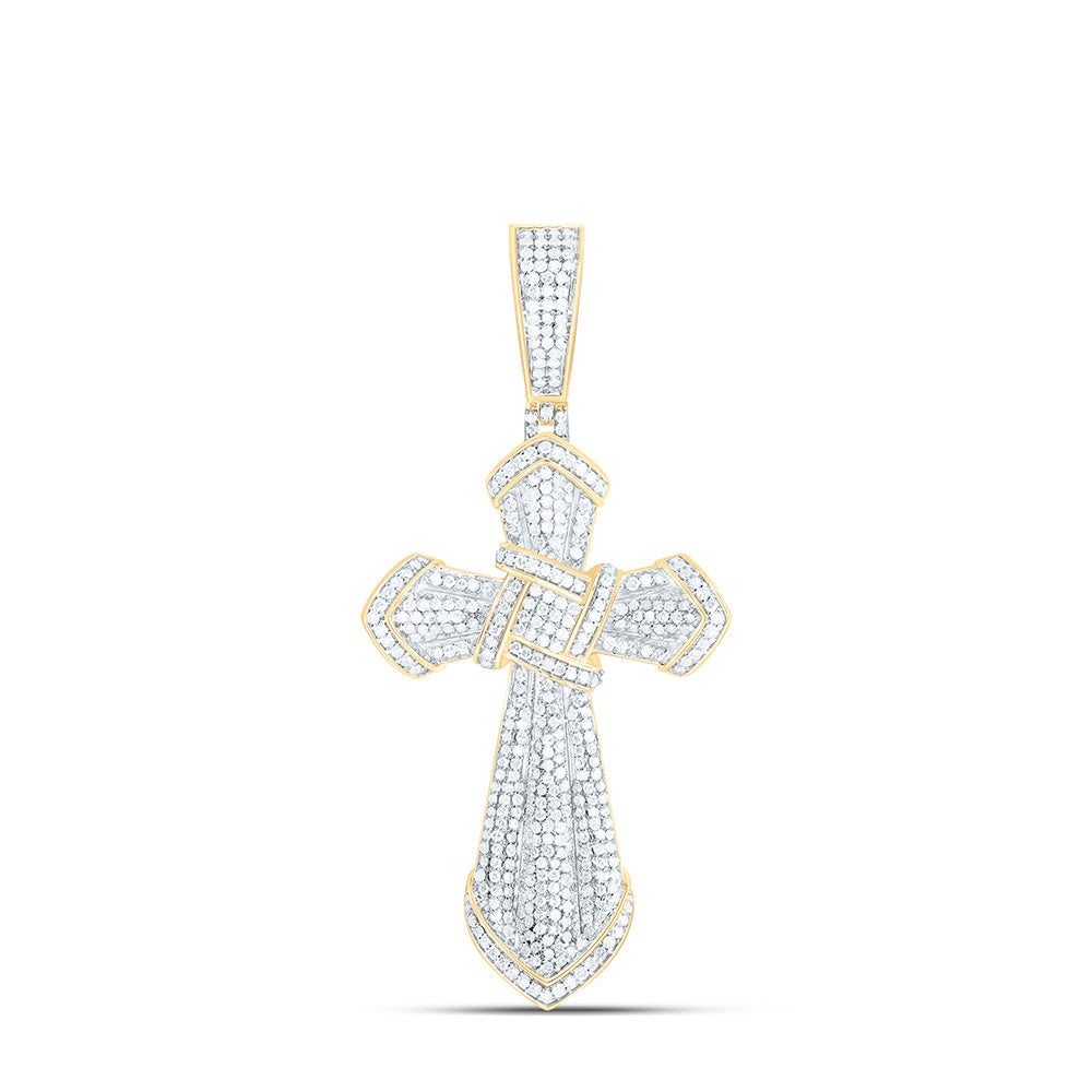 1 1/2CTW-NAT DIA NK CROSS MENS CHARM Daisy Joyeria