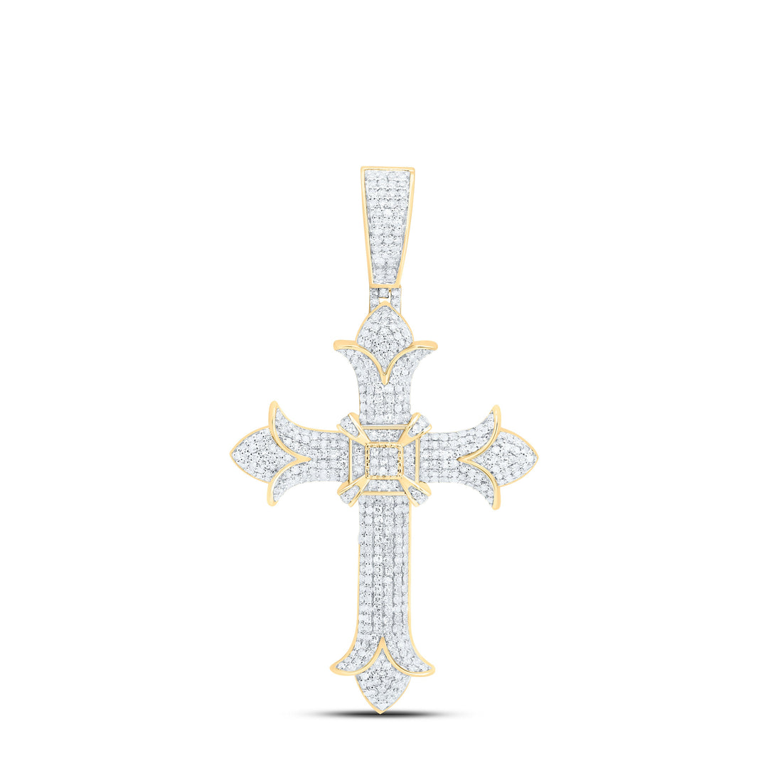 1 1/2CTW-NAT DIA NK CROSS MENS CHARM Daisy Joyeria