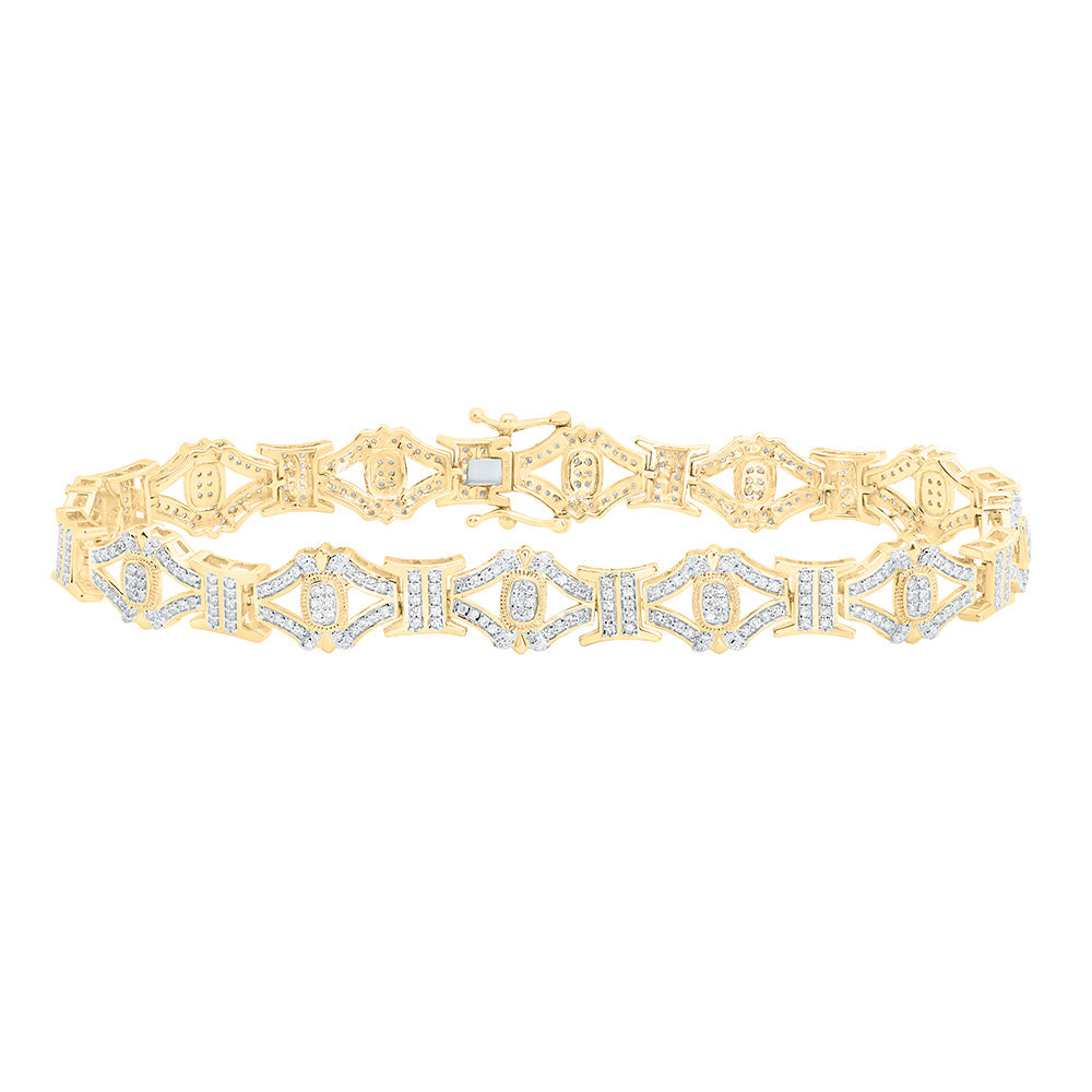 1 3/4CTW-NAT DIA NK MENS BRACELET (8 INCH) Daisy Joyeria