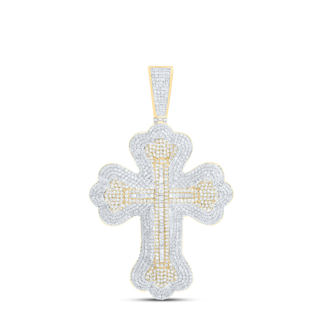 3 3/4CTW-NAT DIA NK CROSS MENS CHARM Daisy Joyeria