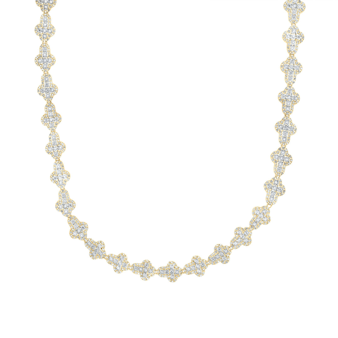 3 7/8CTW-NAT DIA NK FANUK CROSS CHAIN (22 INCH) Daisy Joyeria