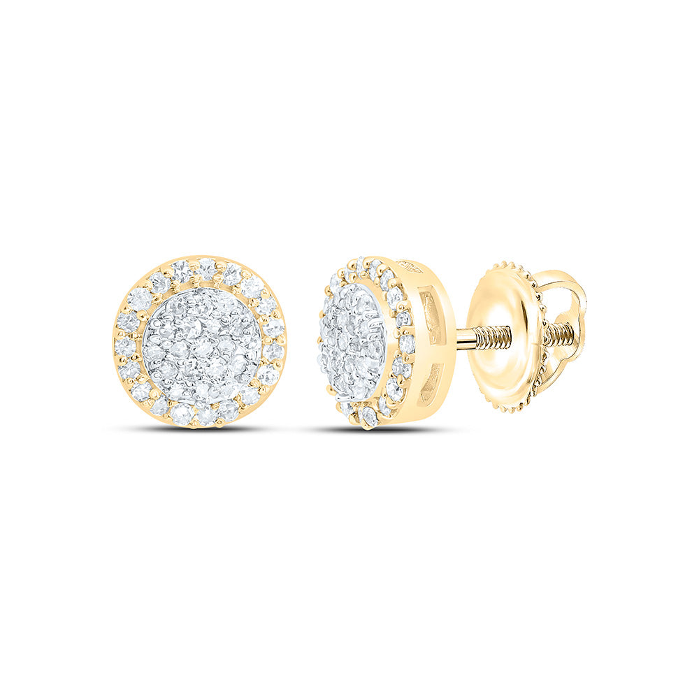 1/5CTW-NAT DIA NK FASHION ROUND EARRING Daisy Joyeria