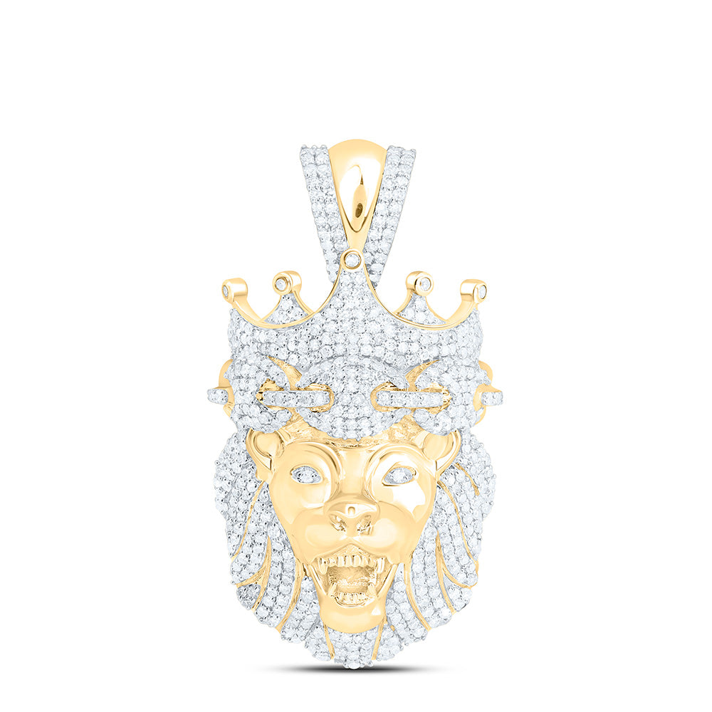 1 5/8CTW-NAT DIA NK LION MENS CHARM Daisy Joyeria