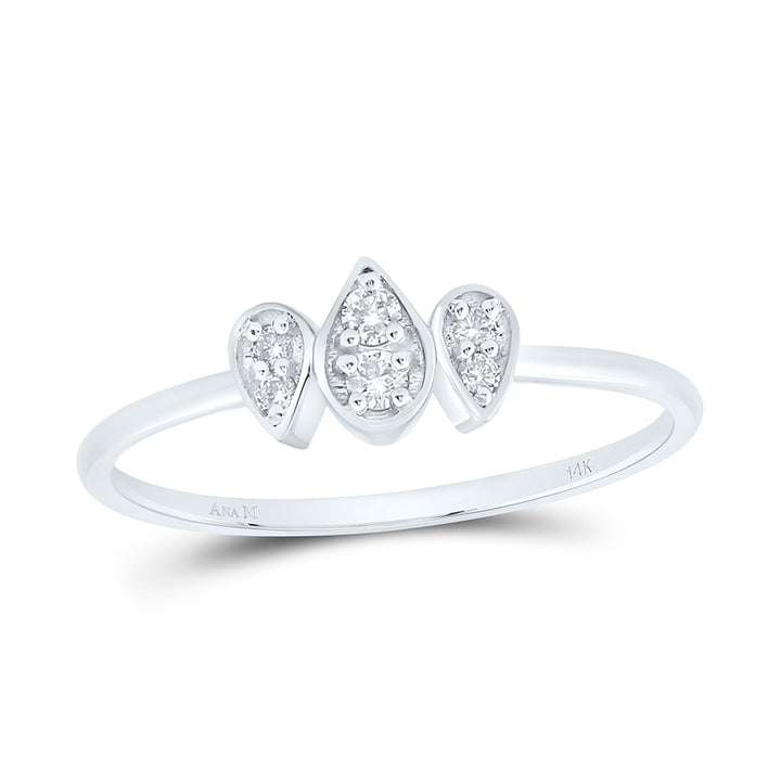 1/10CTW-NAT DIA ANA M FASHION PEAR RING Daisy Joyeria