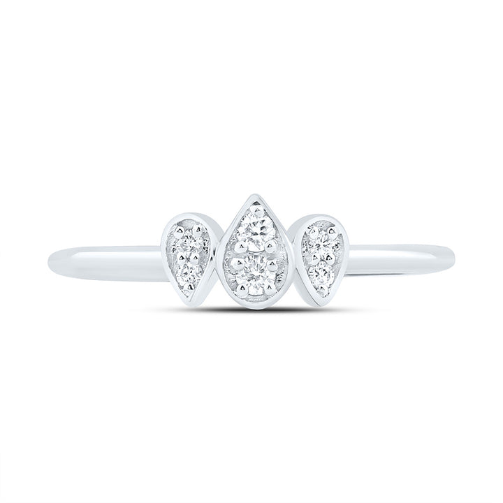 1/10CTW-NAT DIA ANA M FASHION PEAR RING Daisy Joyeria