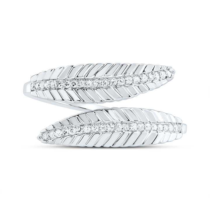 1/8CTW-NAT DIA CN FASHION LEAF RING Daisy Joyeria