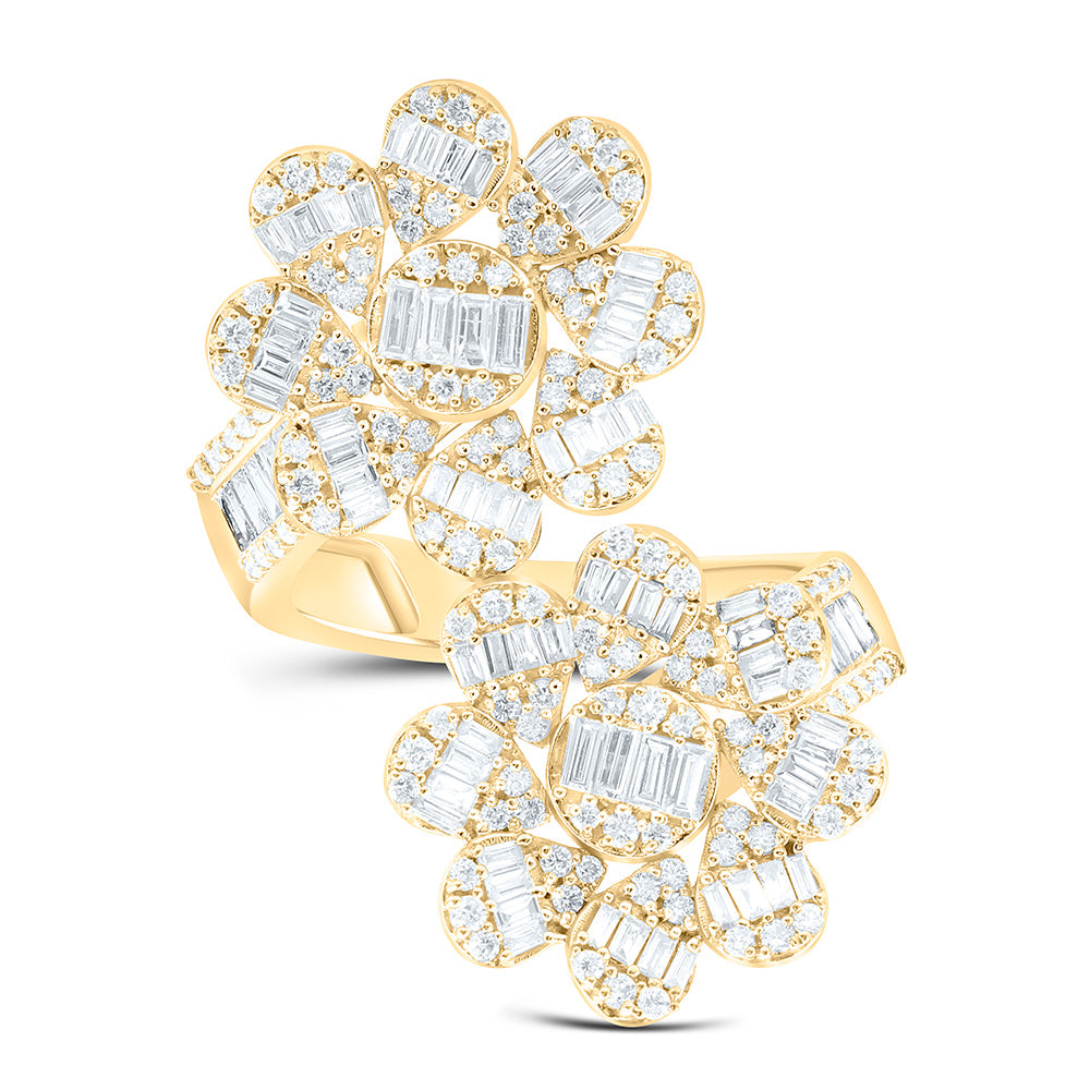1 1/2CTW-NAT DIA ANA M FASHION FLOWER RING Daisy Joyeria
