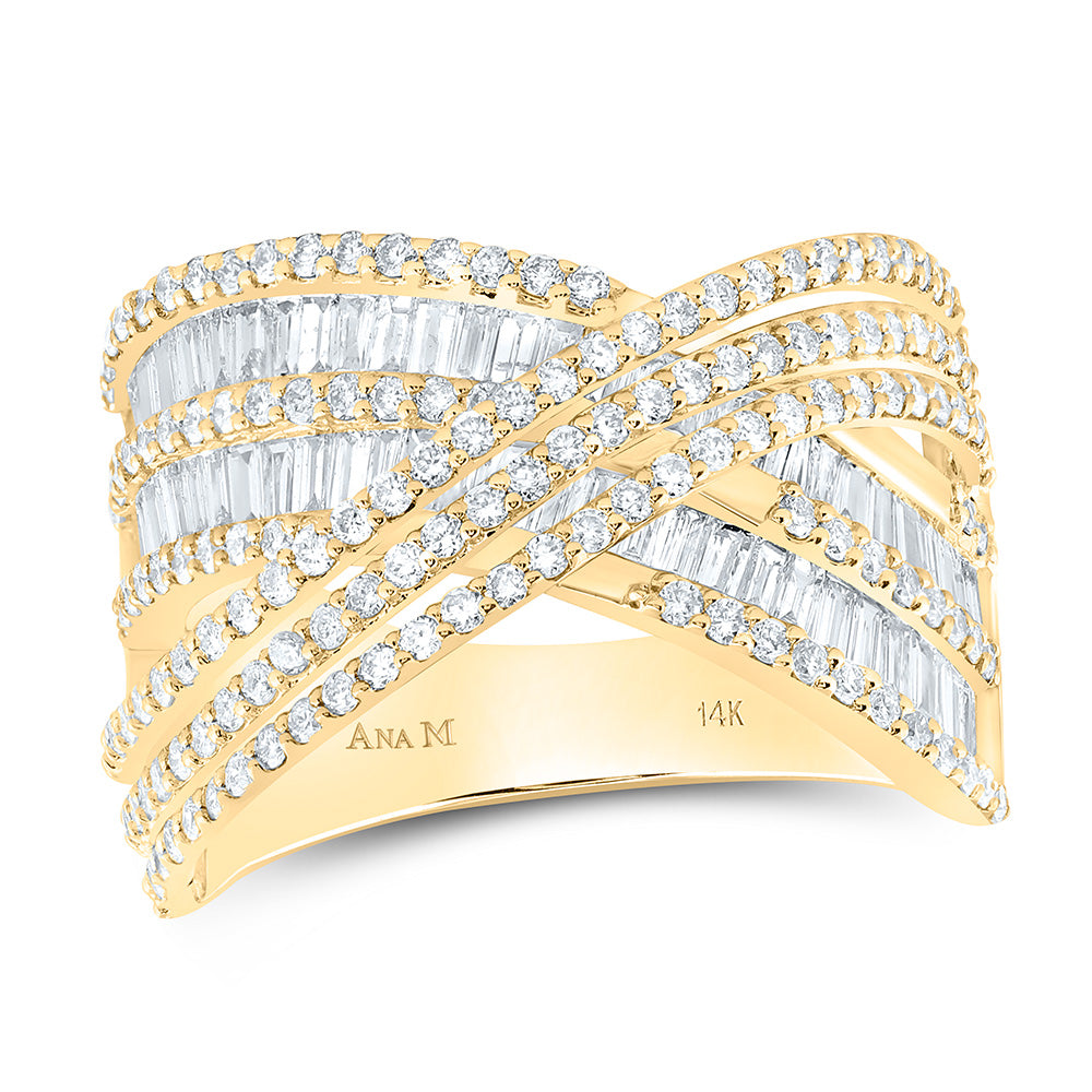 1 1/2CTW-NAT DIA ANA M FASHION CRISS CROSS RING Daisy Joyeria