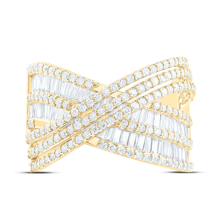 1 1/2CTW-NAT DIA ANA M FASHION CRISS CROSS RING Daisy Joyeria
