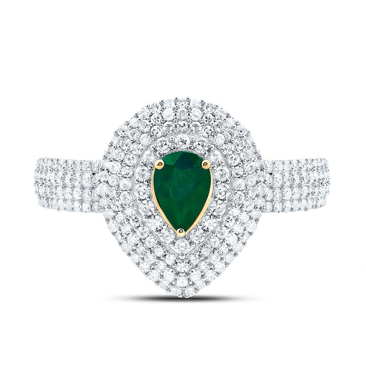 5/8CTW-NAT DIA CN 6X4MM PS-EM NAT GEM PEAR RING Daisy Joyeria