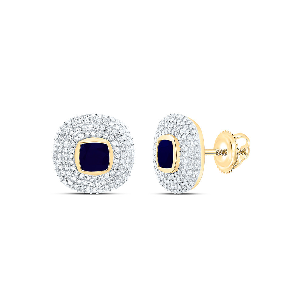 3/4CTW-NAT DIA CN 4.90MM CU-BS NAT GEM CUSHION EARRING Daisy Joyeria