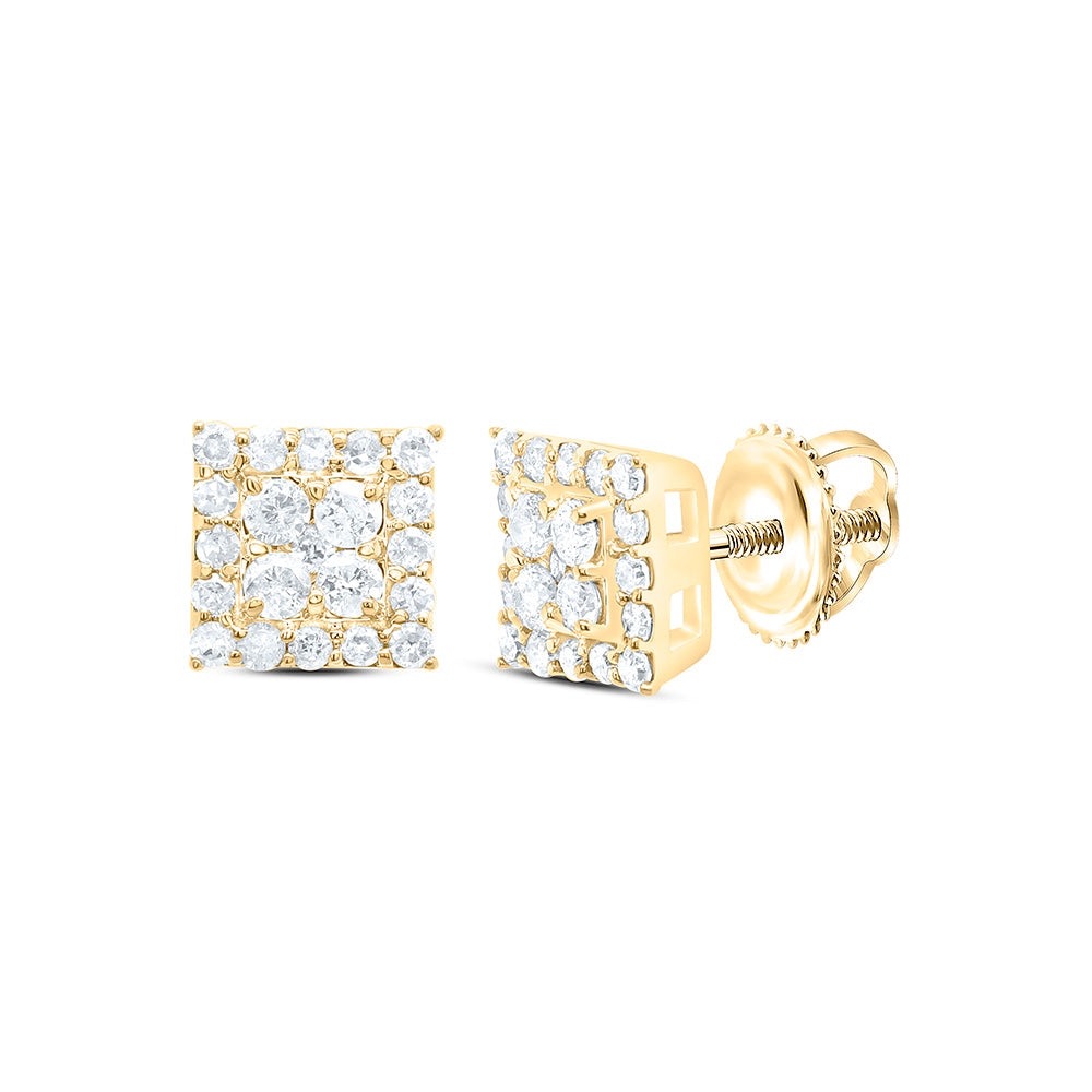 1/4CTW-NAT DIA P1N GIFT SQUARE EARRING Daisy Joyeria