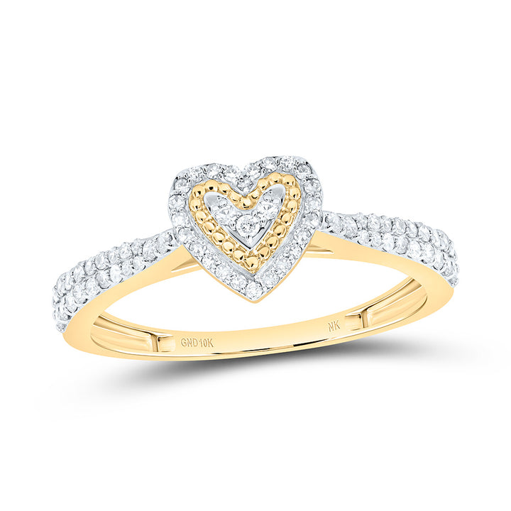 1/3CTW-NAT DIA NK FASHION HEART RING Daisy Joyeria