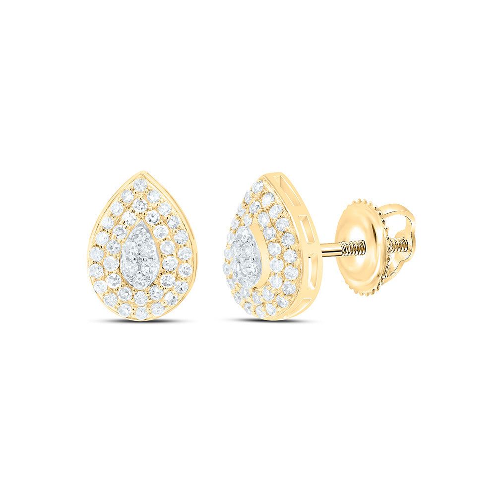 1/4CTW-NAT DIA NK FASHION PEAR EARRING Daisy Joyeria