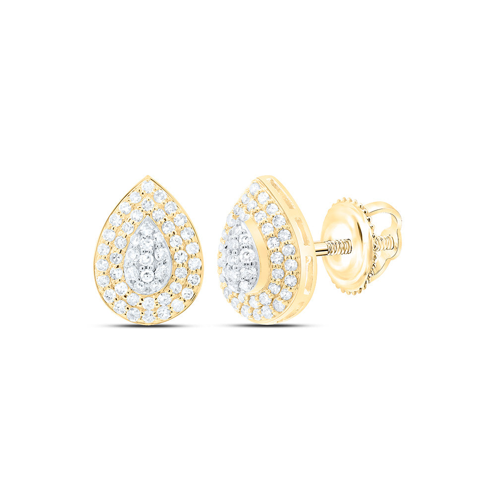 3/8CTW-NAT DIA NK FASHION PEAR EARRING Daisy Joyeria