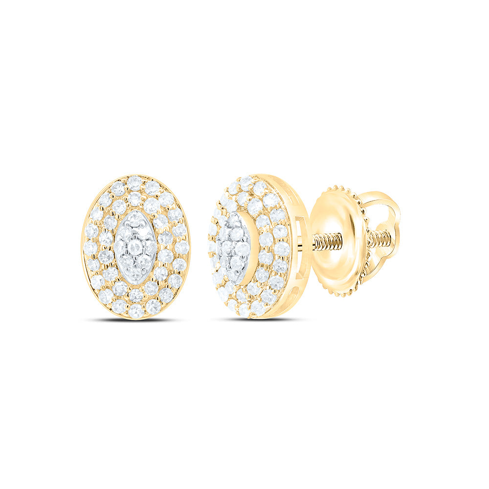 1/4CTW-NAT DIA NK FASHION OVAL EARRING Daisy Joyeria