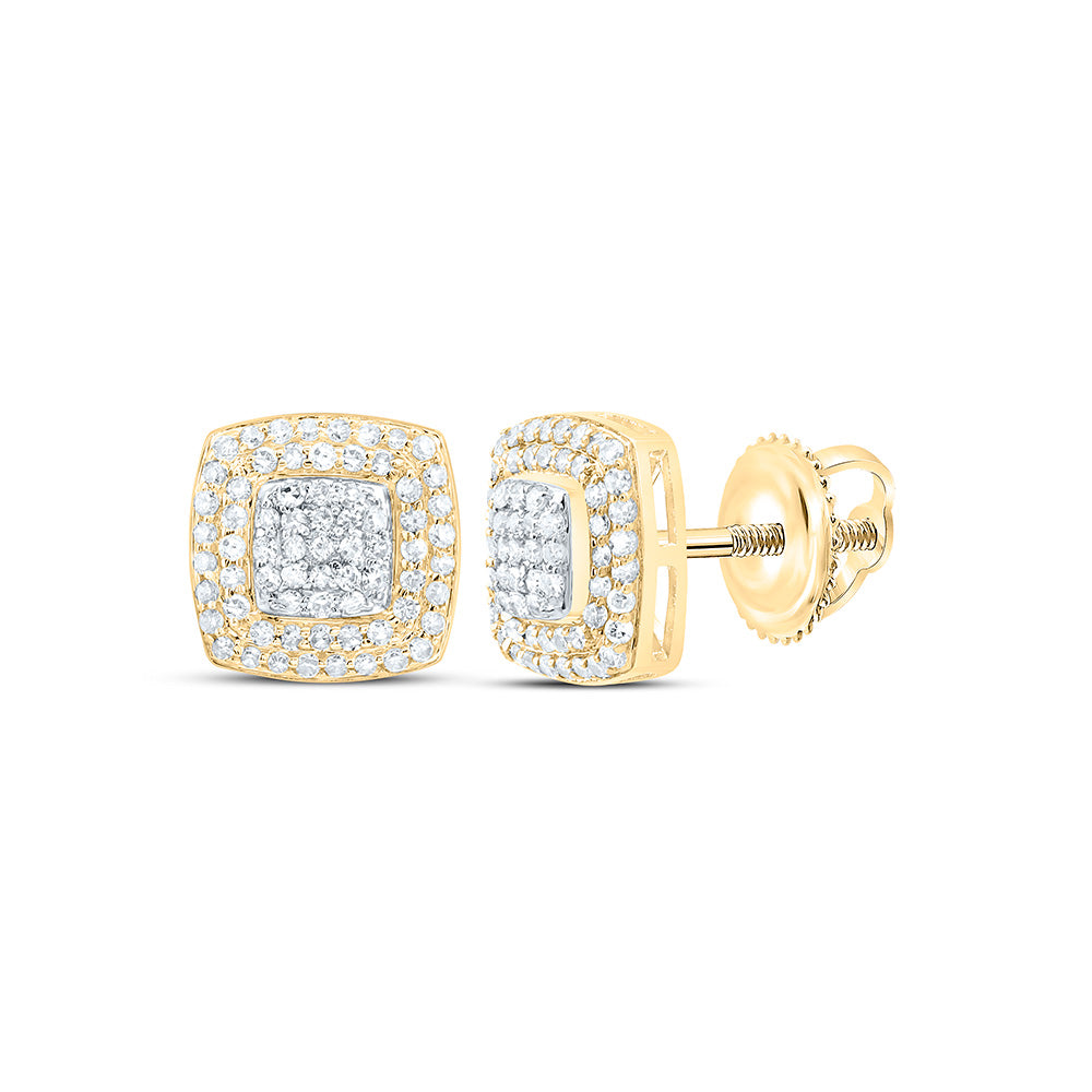3/8CTW-NAT DIA NK FASHION CUSHION EARRING Daisy Joyeria