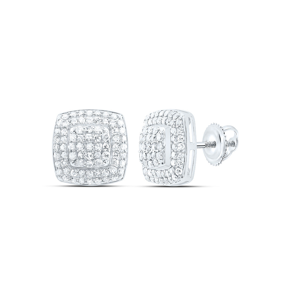 5/8CTW-NAT DIA NK FASHION CUSHION EARRING Daisy Joyeria