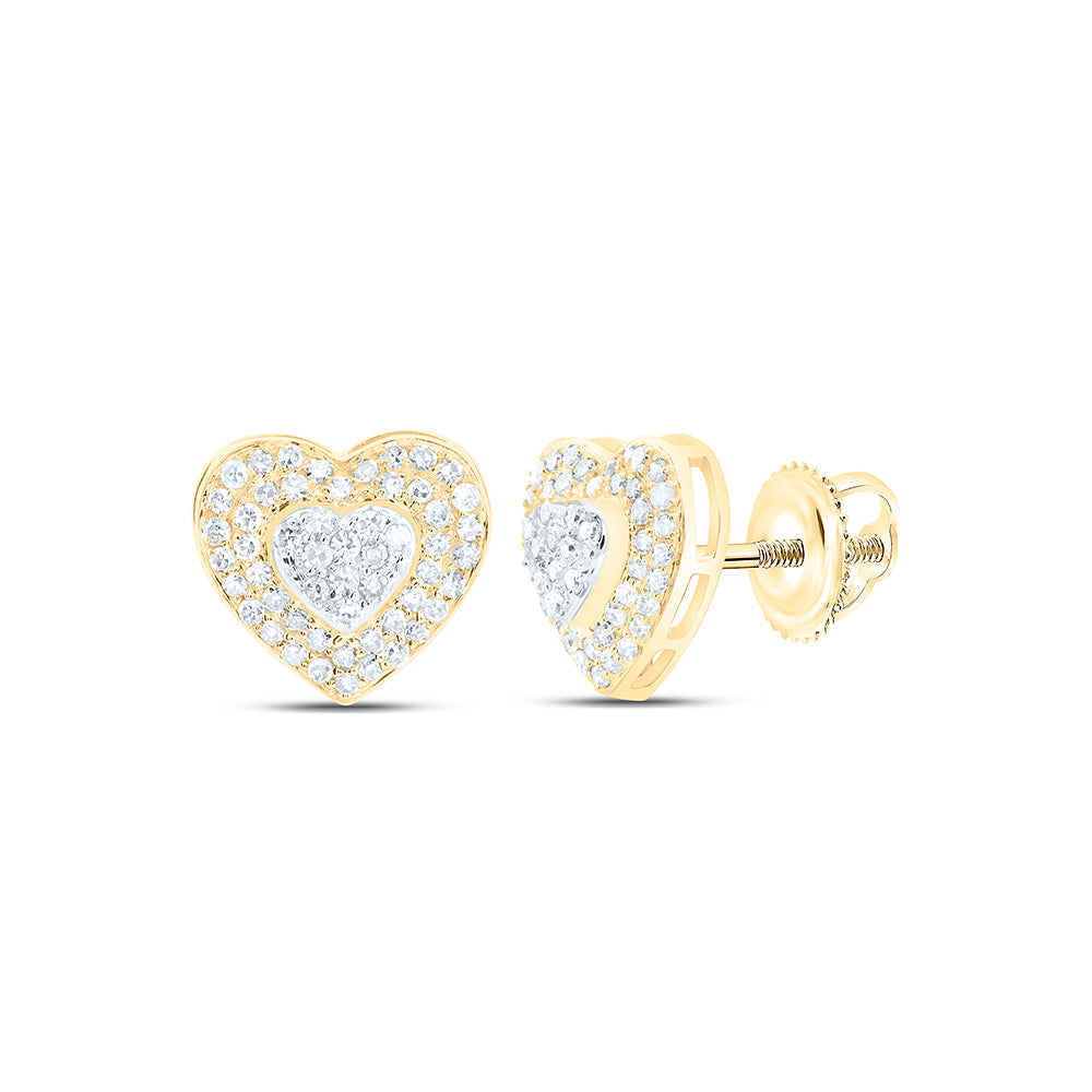 1/3CTW-NAT DIA NK FASHION HEART EARRING Daisy Joyeria