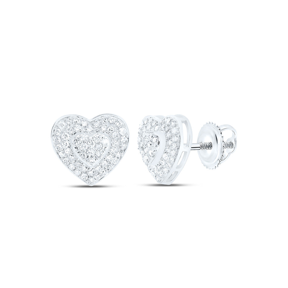 1/3CTW-NAT DIA NK FASHION HEART EARRING Daisy Joyeria