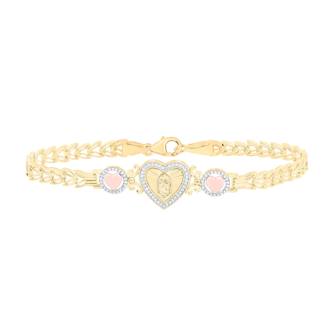 1/3CTW-NAT DIA NK FASHION VIRGIN MARY BRACELET (7 INCH) Daisy Joyeria