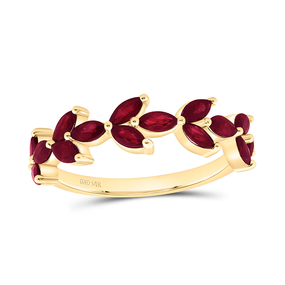 1 1/5CTW-MQ-RU NAT GEM MARQUISE RING Daisy Joyeria