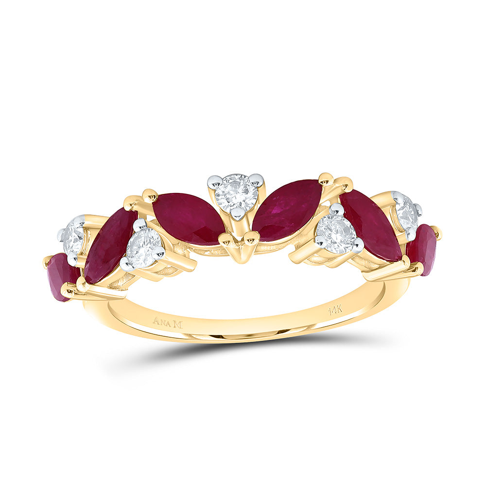1/3CTW-NAT DIA ANA M 1 1/2CT-MQ-RU NAT GEM RING Daisy Joyeria