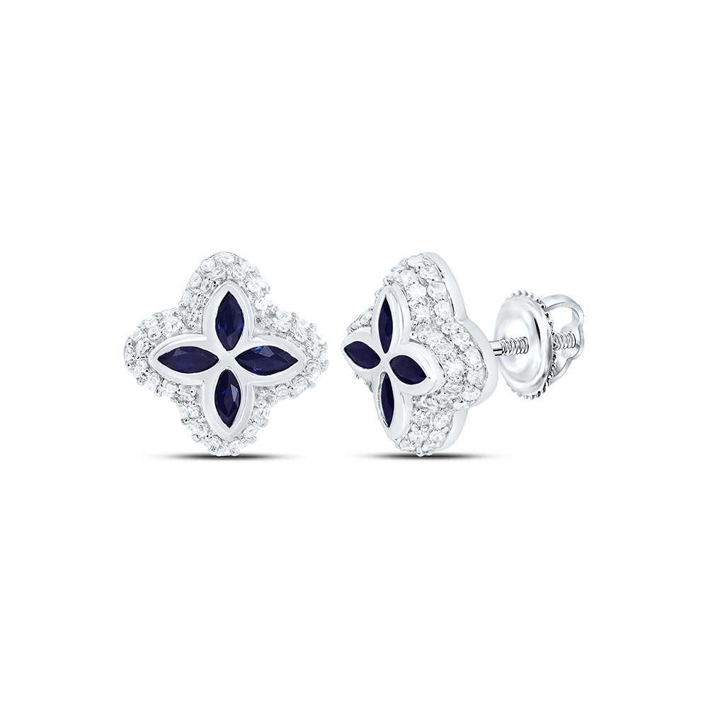 1/3CTW-NAT DIA CN 1/3CT-MQ-BS NAT GEM CLOVER EARRING Daisy Joyeria