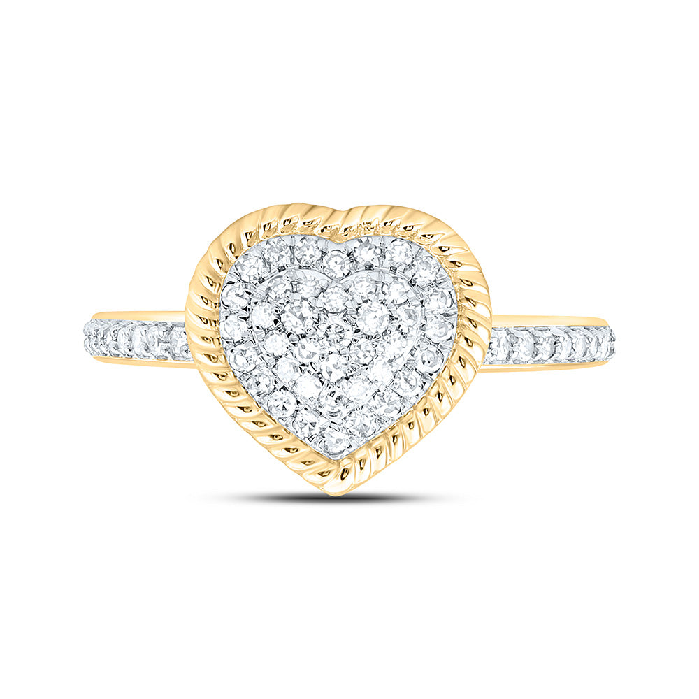 1/3CTW-NAT DIA NK FASHION HEART RING Daisy Joyeria