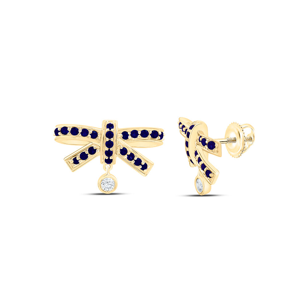 1/20CTW-NAT DIA ANA M 1/3CT-RD-BS NAT GEM BOW EARRING Daisy Joyeria