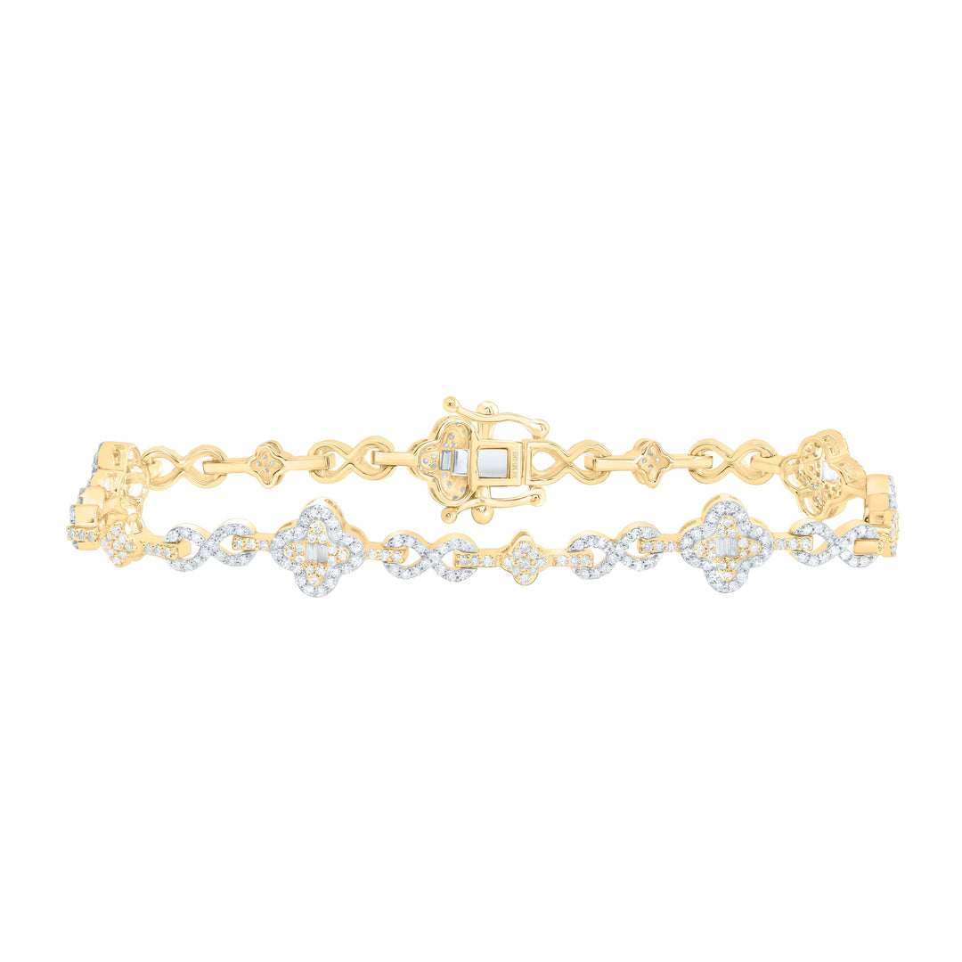 1 5/8CTW-NAT DIA NK FASHION INFINITY CLOVER BRACELET (7 INCH) Daisy Joyeria