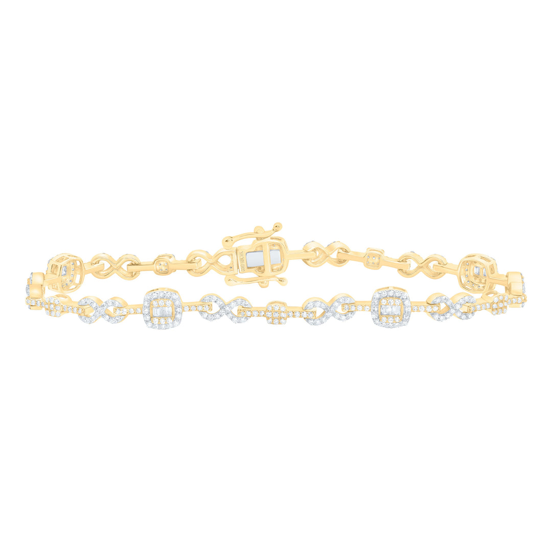 1 5/8CTW-NAT DIA NK FASHION INFINITY CUSHION BRACELET (7 INCH) Daisy Joyeria