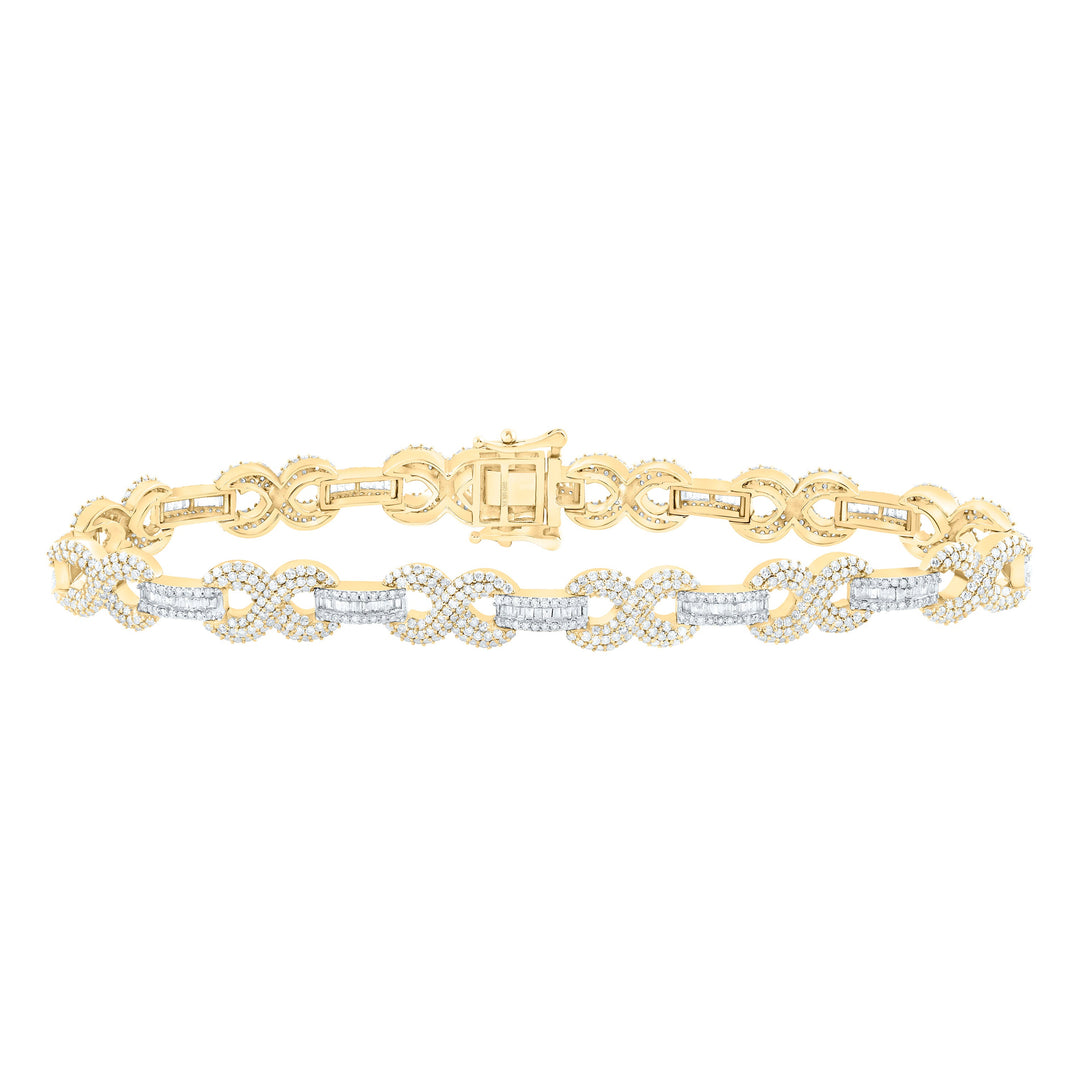 4 3/8CTW-NAT DIA NK INFINITY MENS BRACELET(8 INCH) Daisy Joyeria