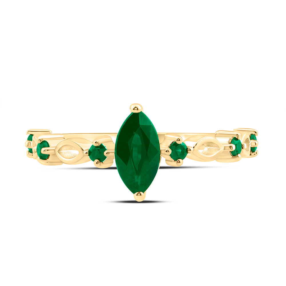 1/8CT-RD-EM, 8X4MM-MQ-EM, NAT GEM MARQUISE RING Daisy Joyeria
