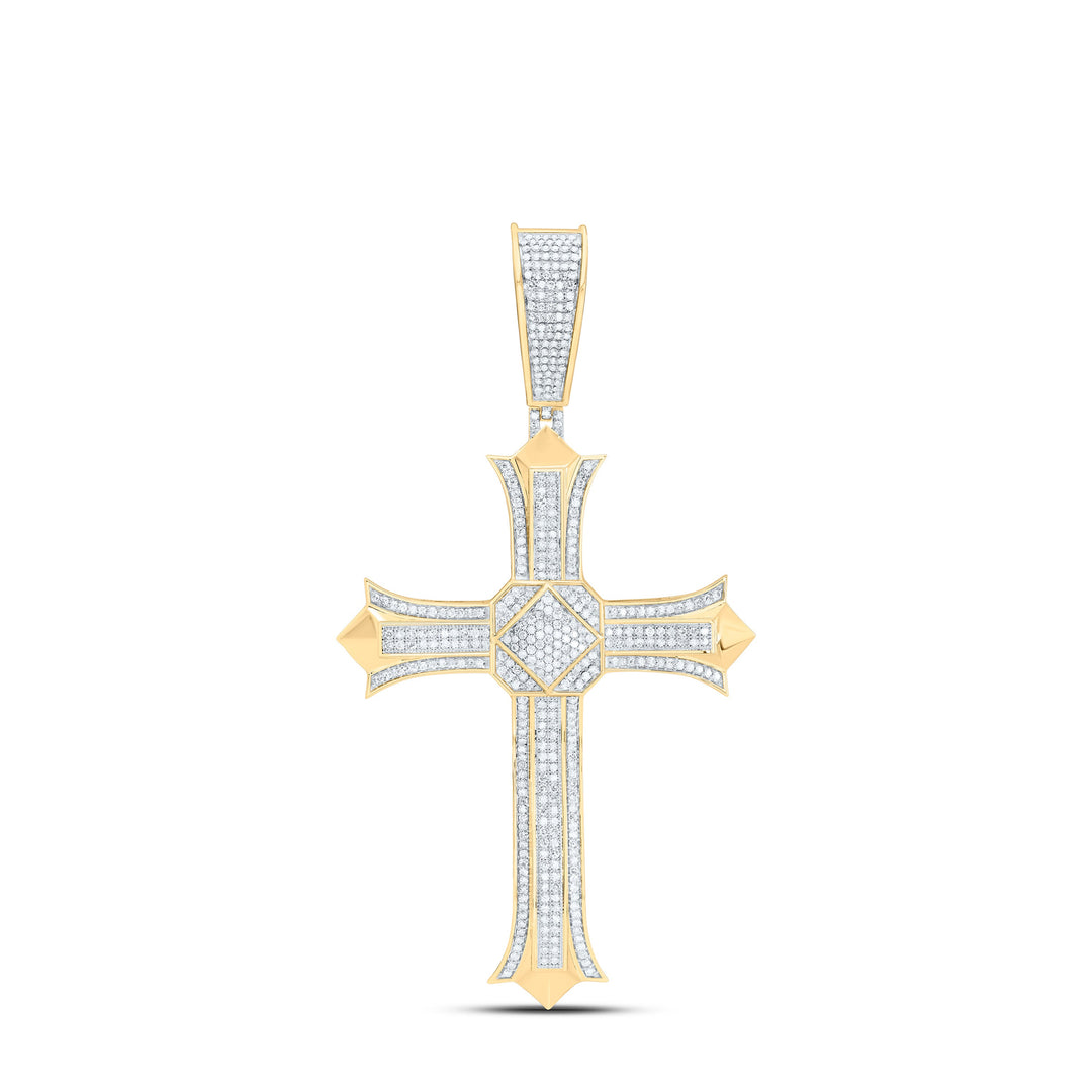 1 5/8CTW-NAT DIA NK CROSS MENS CHARM Daisy Joyeria