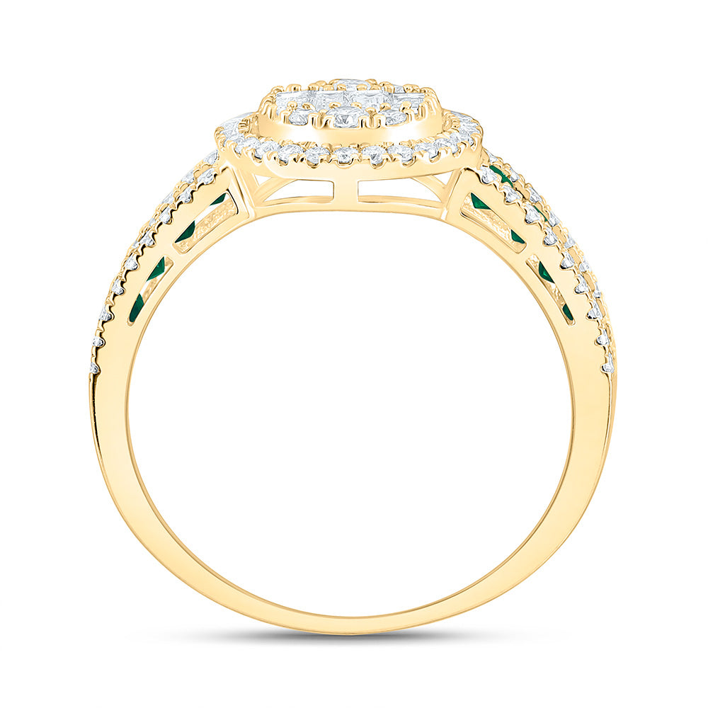 5/8CTW-NAT DIA ANA M 1/2CT-PR-EM NAT GEM ROUND RING Daisy Joyeria