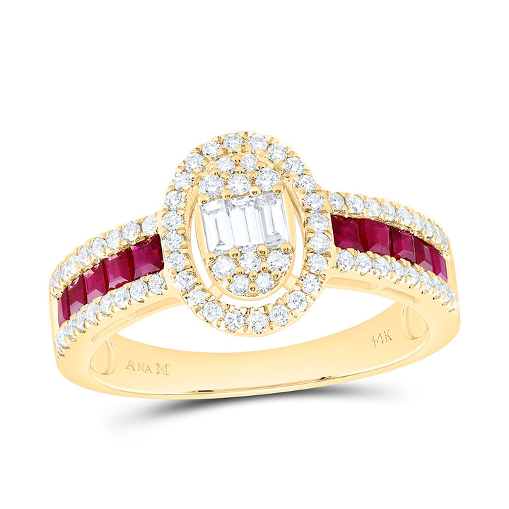 1/2CTW-NAT DIA ANA M 1/2CT-PR-RU NAT GEM OVAL RING Daisy Joyeria