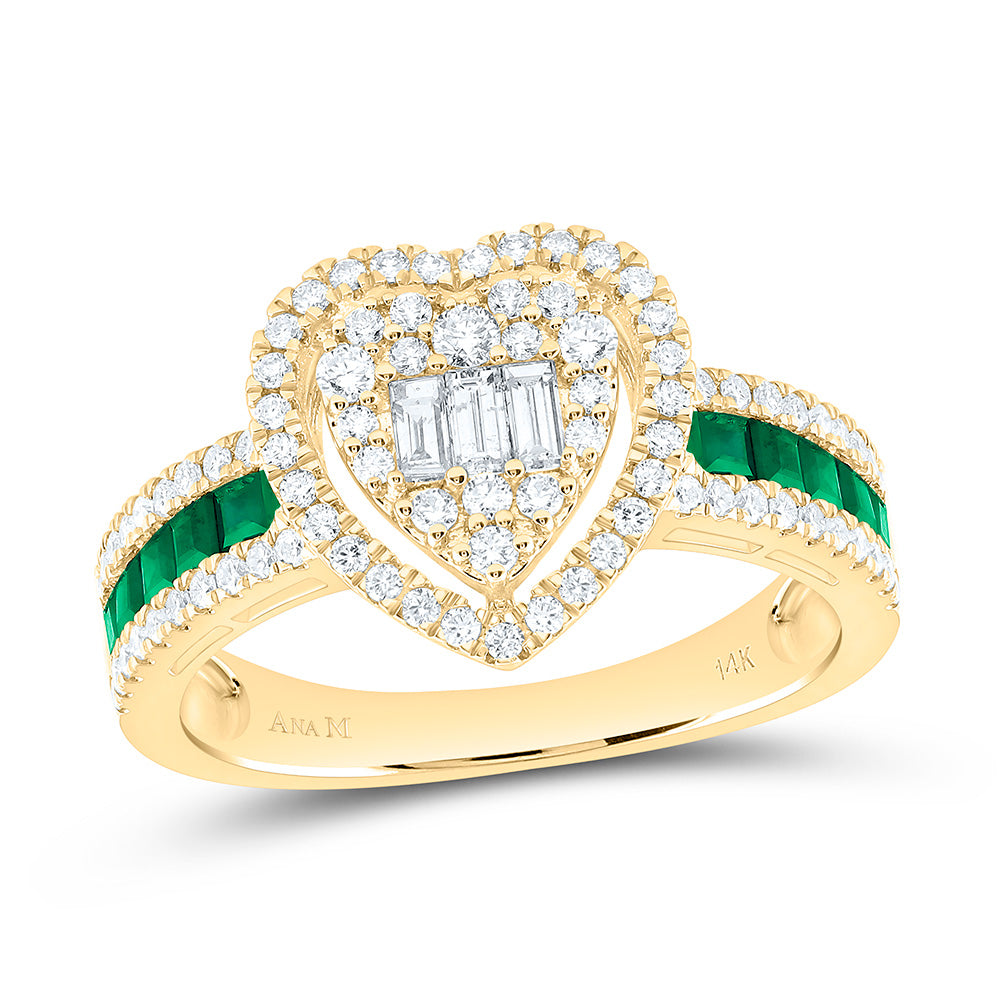 5/8CTW-NAT DIA ANA M 1/2CT-PR-EM NAT GEM HEART RING Daisy Joyeria