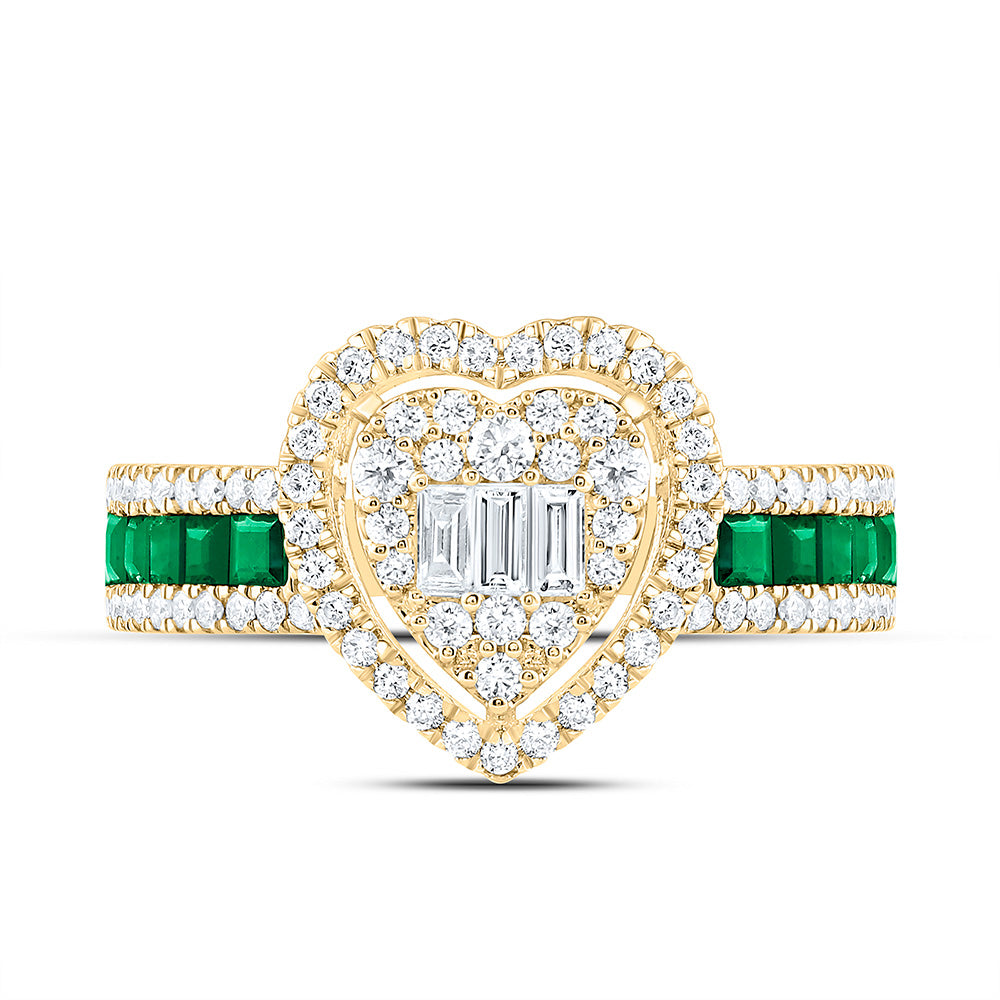 5/8CTW-NAT DIA ANA M 1/2CT-PR-EM NAT GEM HEART RING Daisy Joyeria