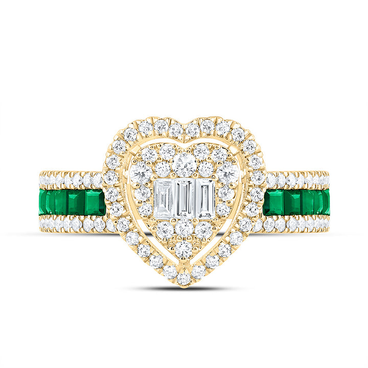 5/8CTW-NAT DIA ANA M 1/2CT-PR-EM NAT GEM HEART RING Daisy Joyeria